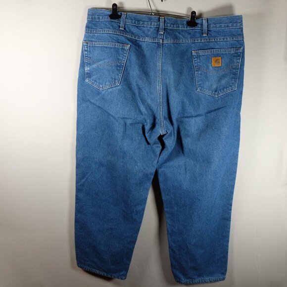 Carhartt Flannel Lined Pants Mens 42x29 Relaxed Twill Denim Outdoor Utility - Picture 4 of 8